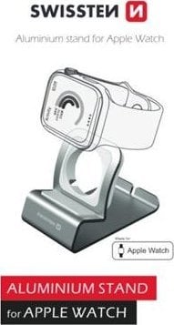 Swissten Aluminum stand for apple watch silver