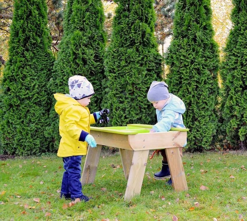 Wendy Toys Drewniany stół piknikowy z piaskownicą zielony