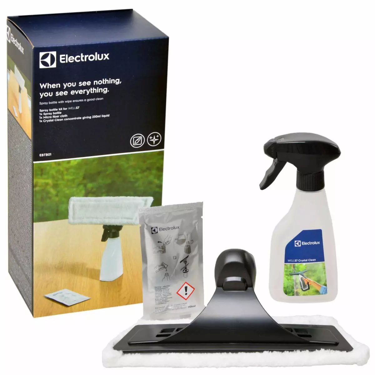 Zestaw do czyszczenia okien Electrolux spryskiwacz z padem + Crystal Clean koncentrat WELL S7