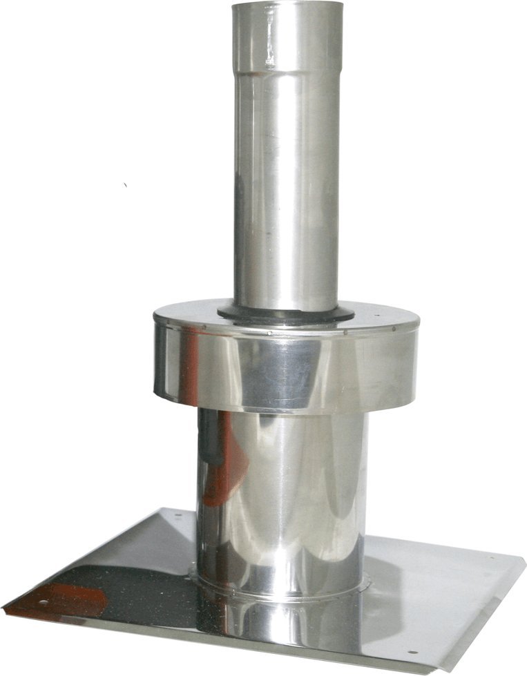 SpiroFlex 80/125 ZAKOŃCZENIE PIONOWE (NV) Z PŁYTĄ DACHOWĄ - NIERDZEWNE // RSK.SX-TDNV80/125ZPDN