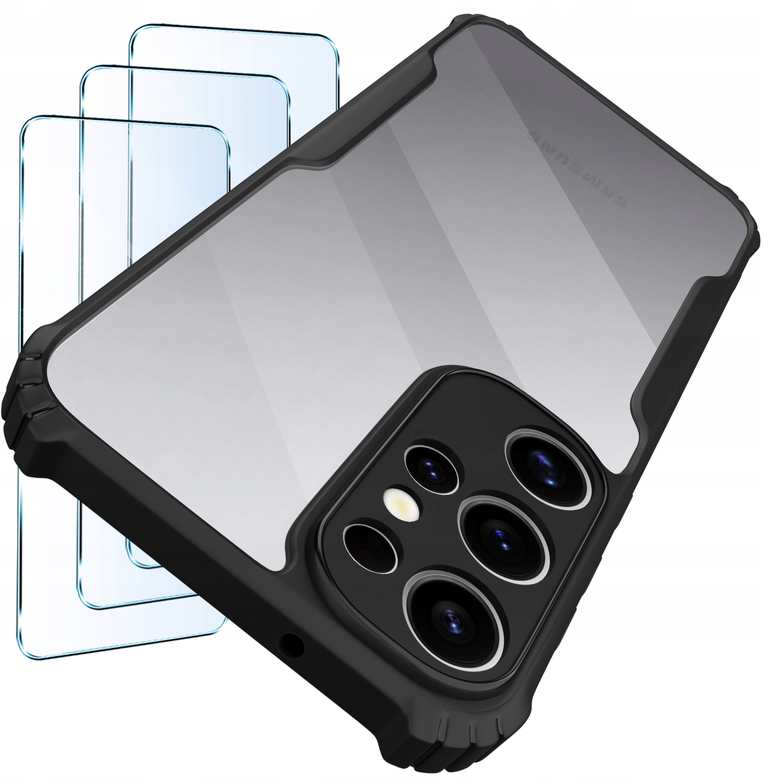 Etui do Samsung S25 Ultra Pancerne Przeźroczyste Silikonowe|zestaw 3x szkło