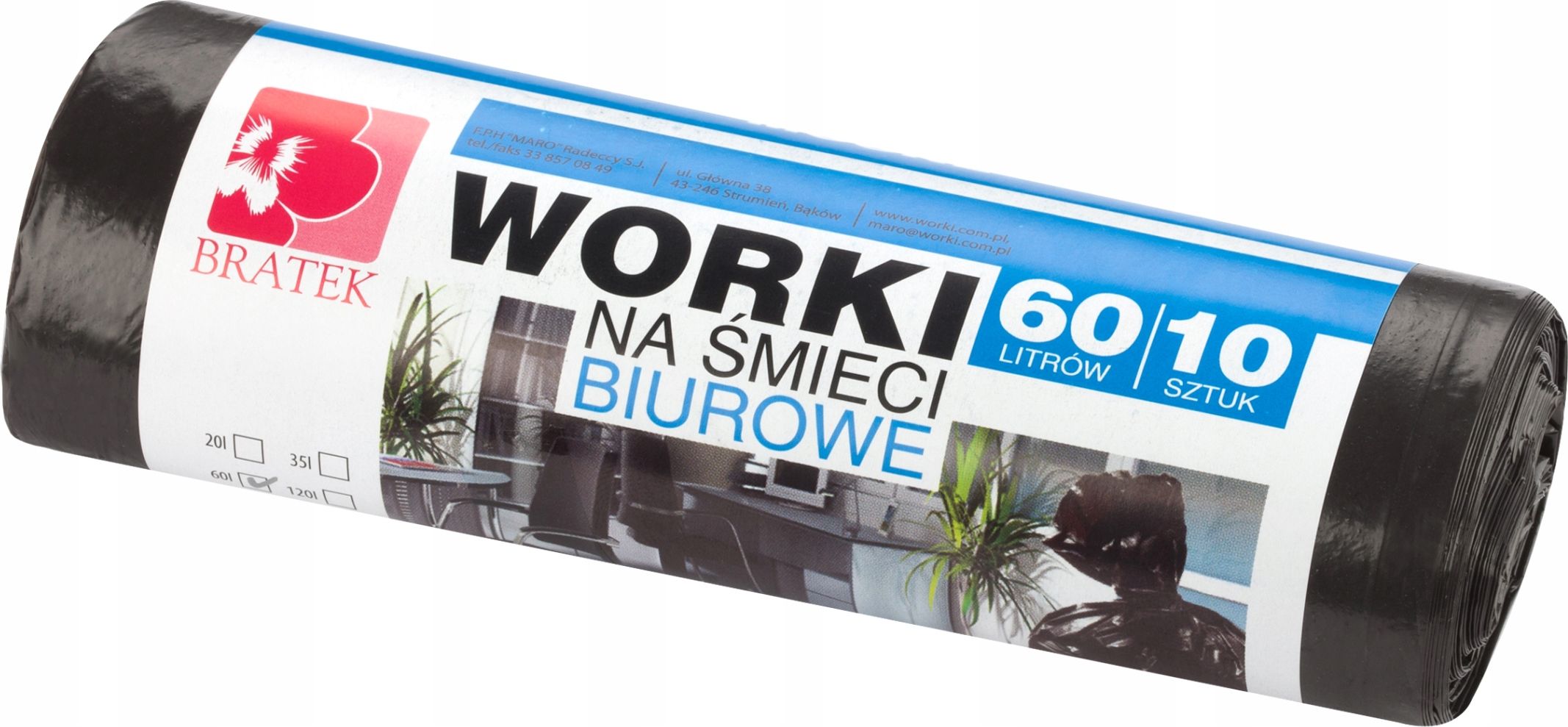 Bratek Worki na śmieci 60L 10szt.