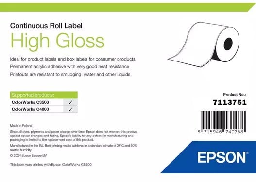 Epson High Gloss Label - Continuous Roll: 102mm x 33m