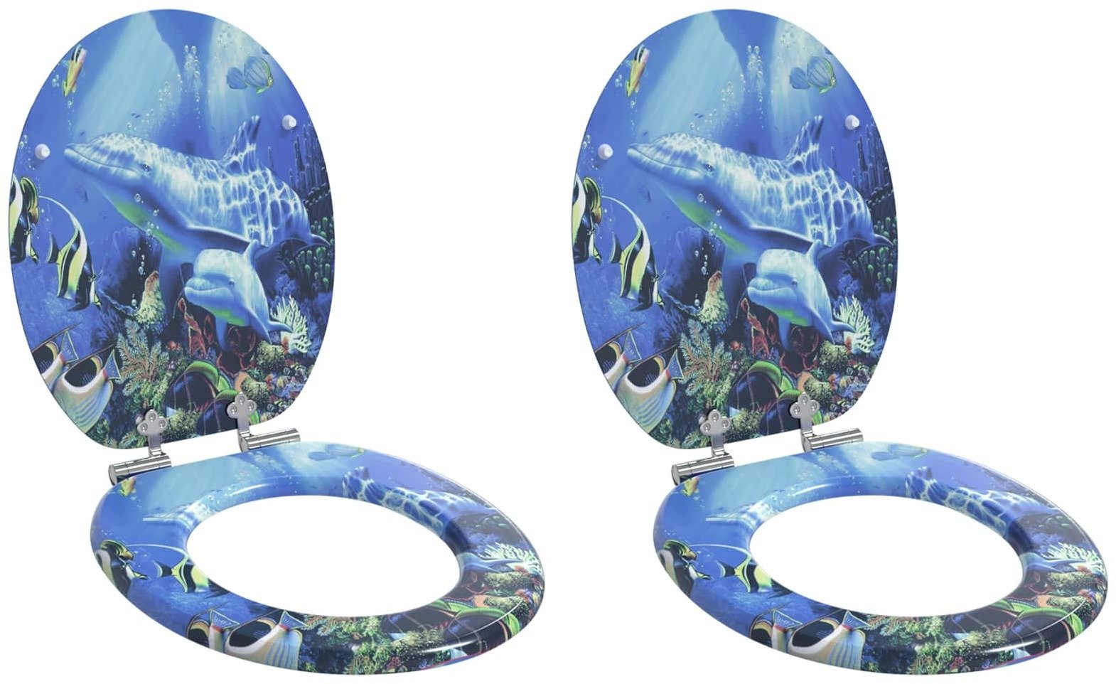 vidaXL Deska toaletowa 2 pcs Niebieski 44 x 38 cm Płyta MDF