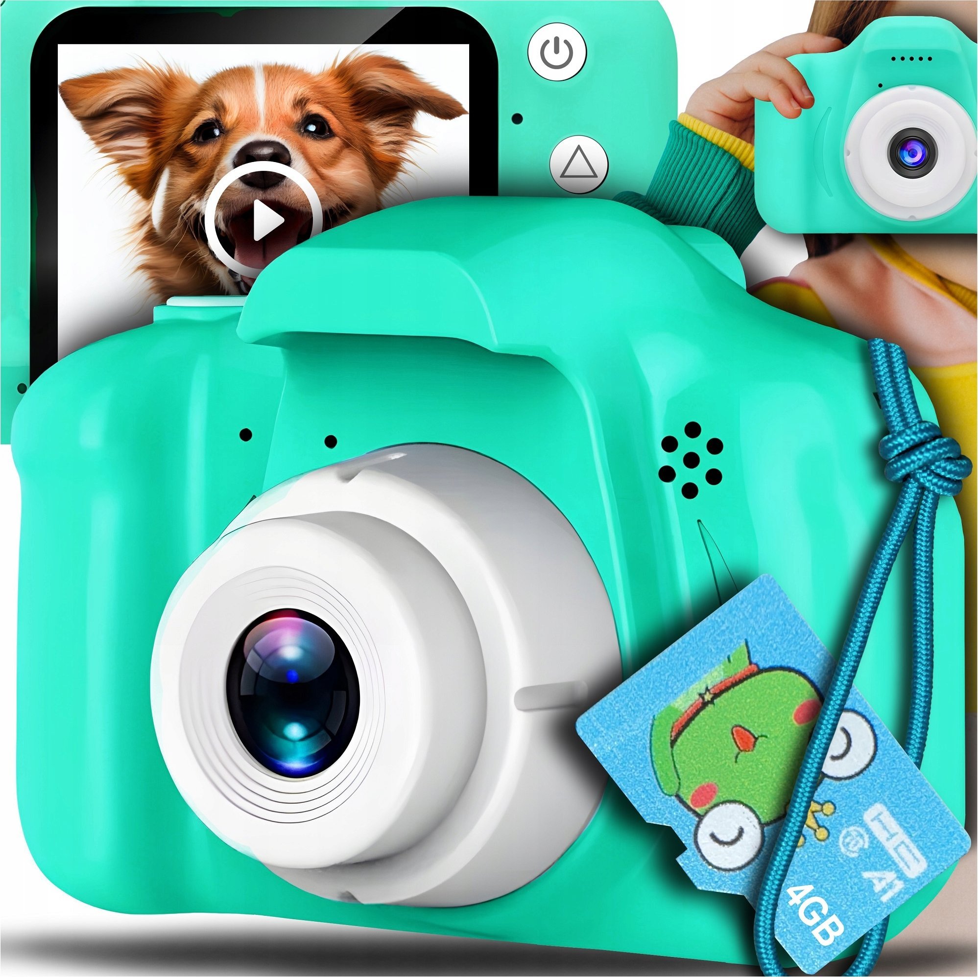 Aparat cyfrowy GALAXIA APARAT CYFROWY DLA DZIECI Dziecka Fotograficzny Kamera Zielony + KARTA 4GB