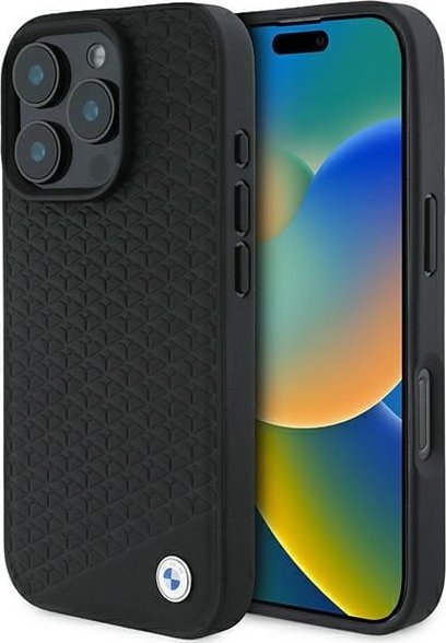 BMW BMW BMHMP16X23RDDK iPhone 16 Pro Max 6.9" czarny/black hardcase Sign Leather Diamond Metal Logo MagSafe