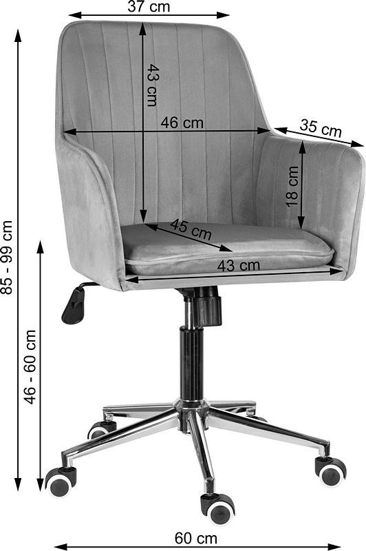 Krzesło biurowe Szchara Fotel biurowy krzesło obrotowe czarne regulowane nowoczesne welurowe