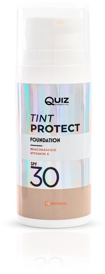 Quiz Cosmetics Tint Protect Foundation SPF30 lekki podkład wzbogacony witaminą E i niacynamidem N02 Natural 30ml