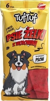 BULT TUF TUF Przysmak Dla Psa Żelki Paski Z Wołowiną 6szt