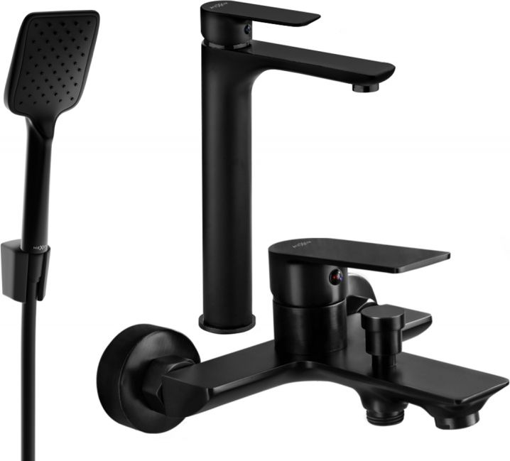 Mexen Mexen Alfa R62 zestaw wannowy, czarny - 745713R62-70