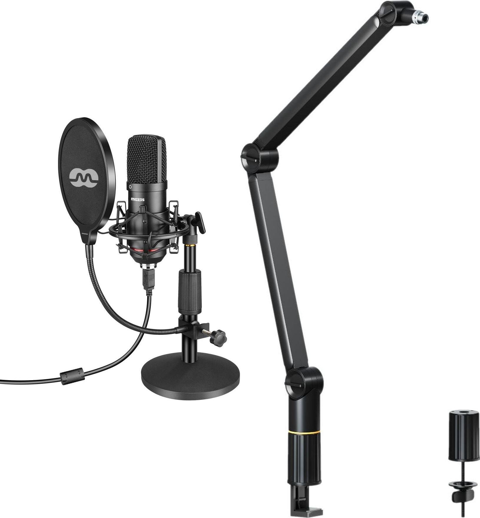 Mikrofon Mozos Mikrofon Mozos USB MKIT-900PRO Gamer + Statyw biurkowy (SB38-BK)