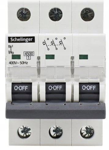 Wyłącznik nadprądowy 3P B 10A 4,5kA AC SCHELINGER A02-G7-3P-B10