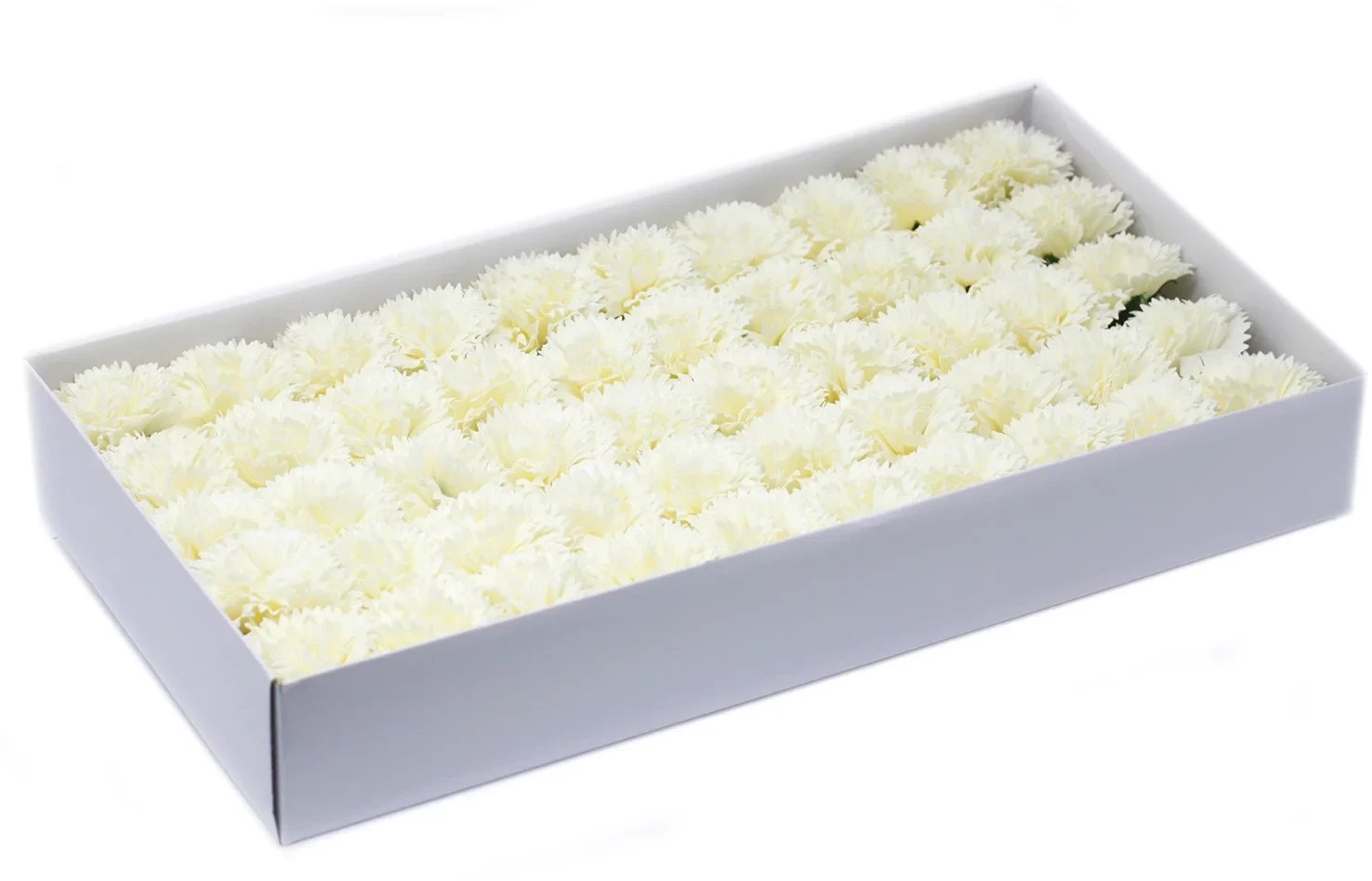 Kremowe Mydlane Goździki - Komplet 50 sztuk w Pudełku