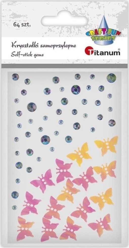 DP Craft Kryształki samoprzylepne Motyle i dżety 64szt