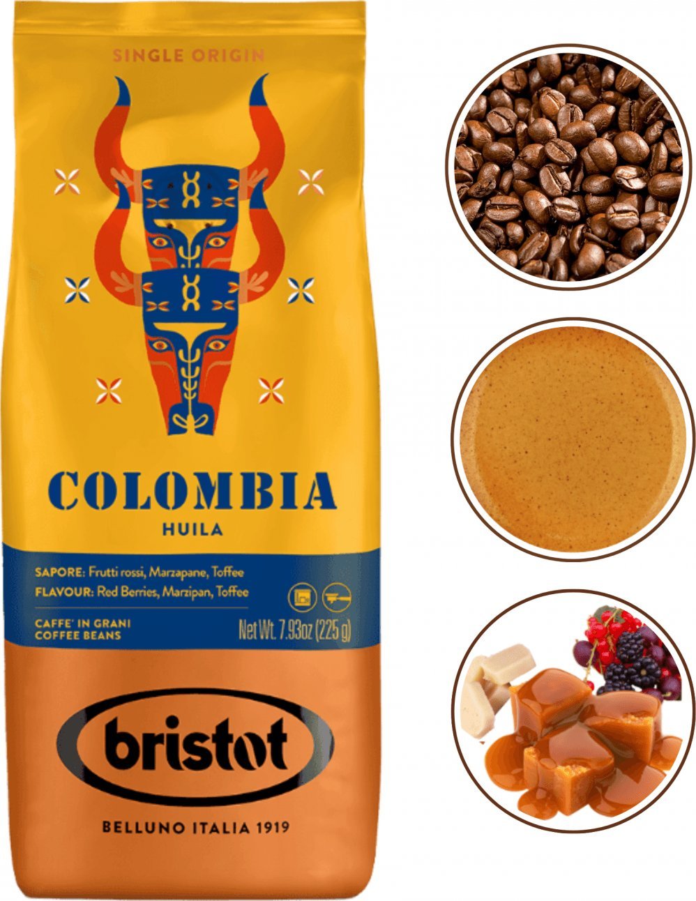 Kawa ziarnista Bristot BRISTOT COLOMBIA 225G beans