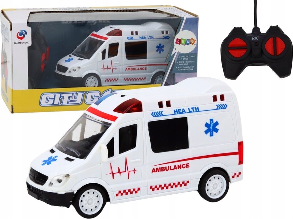 LeanToys Zdalnie Sterowana Karetka Ambulans RC Światła Dźwięki Biała