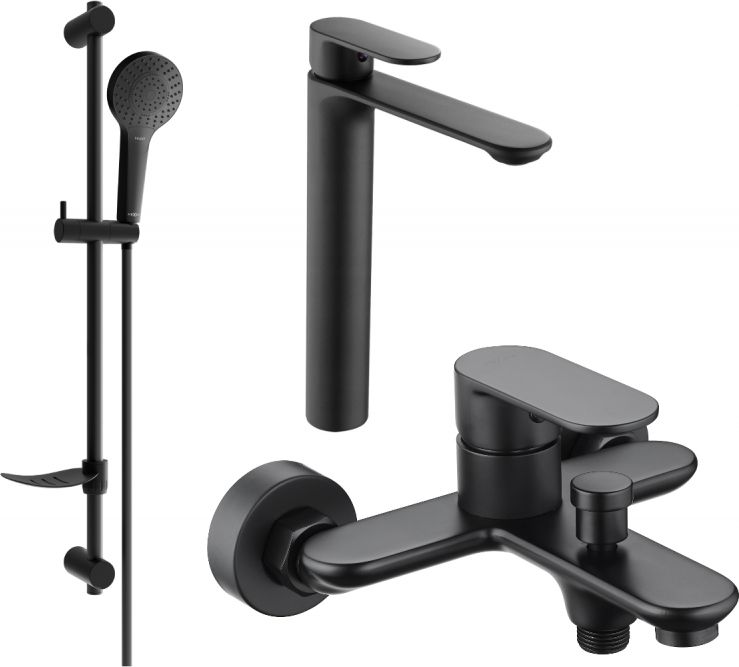 Mexen Mexen Milo DF05 zestaw wannowy, czarny - 71313DF05-70