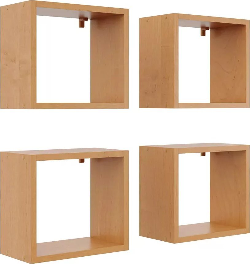 Elior Kwadratowe półki ścienne w kolorze olcha - Hermos