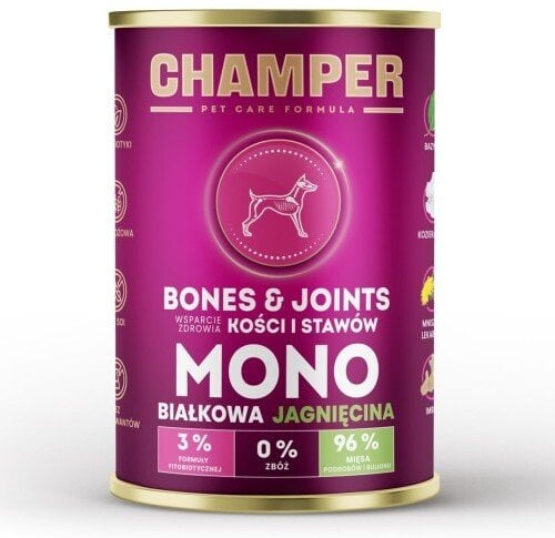 CHAMPER BONES&JOINTS MONOBIAŁKOWA jagnięcina mokra karma dla psa 400g