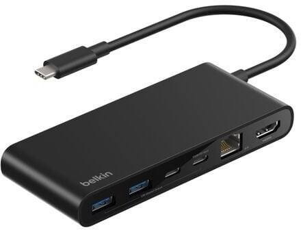 Belkin CONNECT USB-C 8-in-1 Hub Dual USB-C Ports schw.INC024hqBK