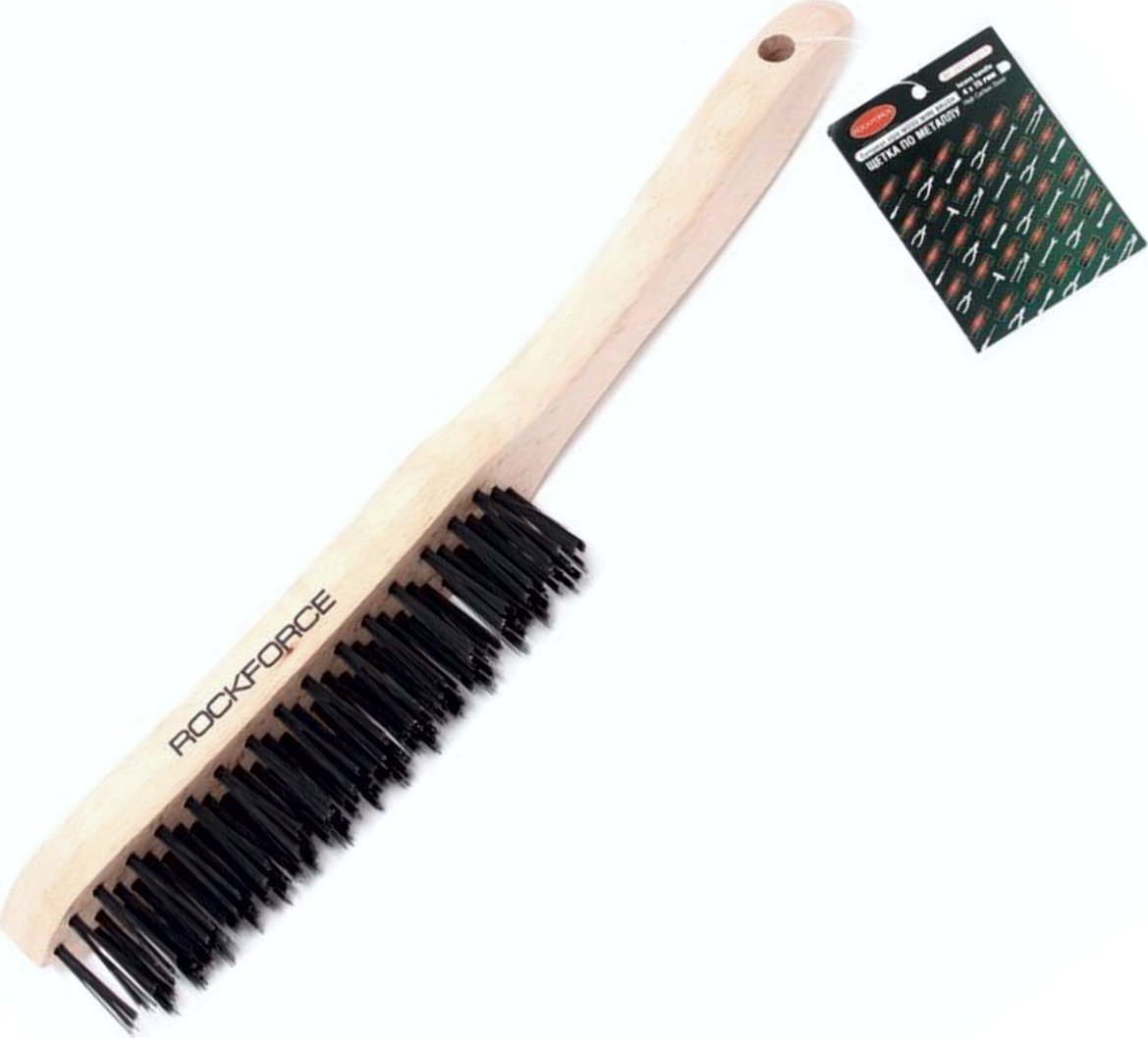 Rockforce Szczotka do metalu z drewnianym uchwytem
