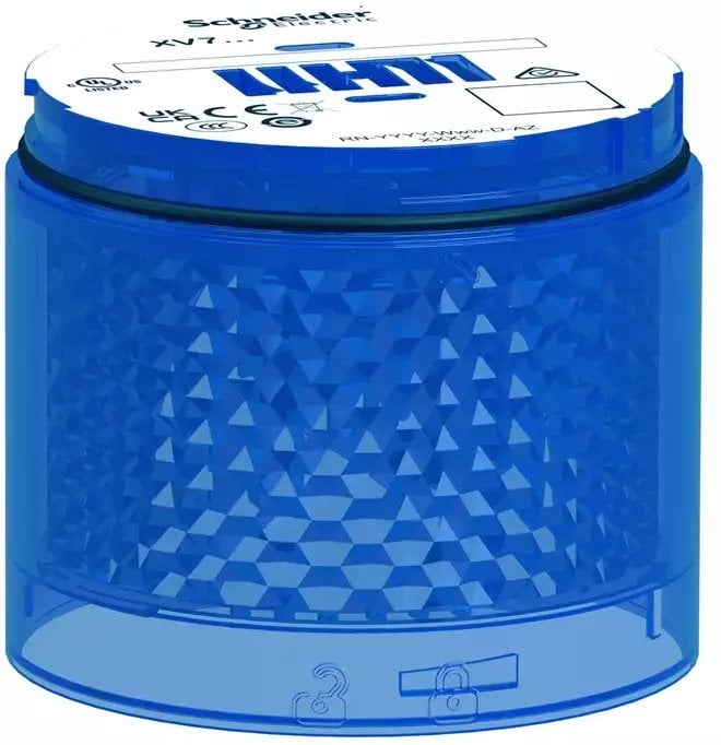 Moduł świetlny, kolumna świetlna, niebieski, Ø70mm, stały, kolorowa soczewka, Harmony XVB7, XVB7C26