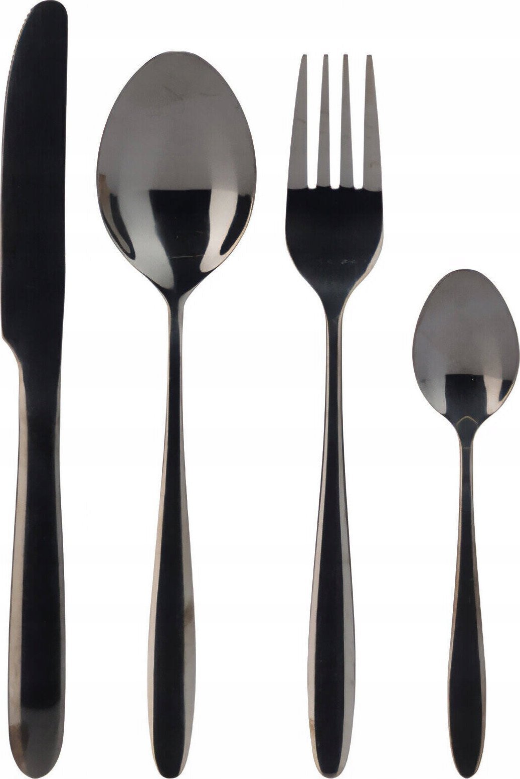 Zestaw sztućców dla 6 osób w czarnym kolorze