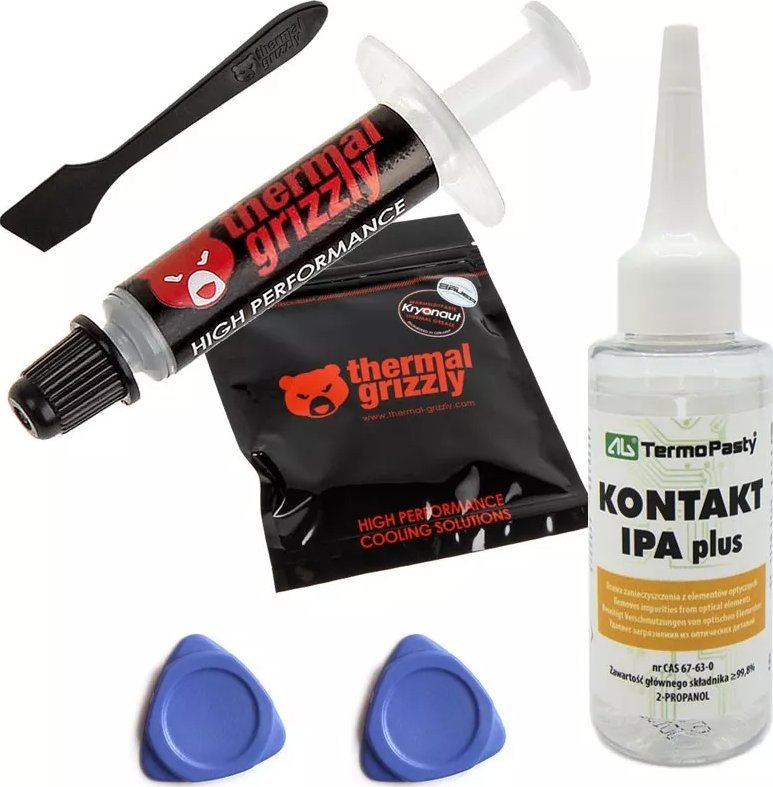 Mikrusy Pasta Thermal Grizzly Aeronaut + Alkohol IPA + Otwieraki