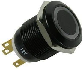 Lamptron Black Polycarbonate Vandal Resistant Illuminated biała kropka (LAMP-SW2004-H)