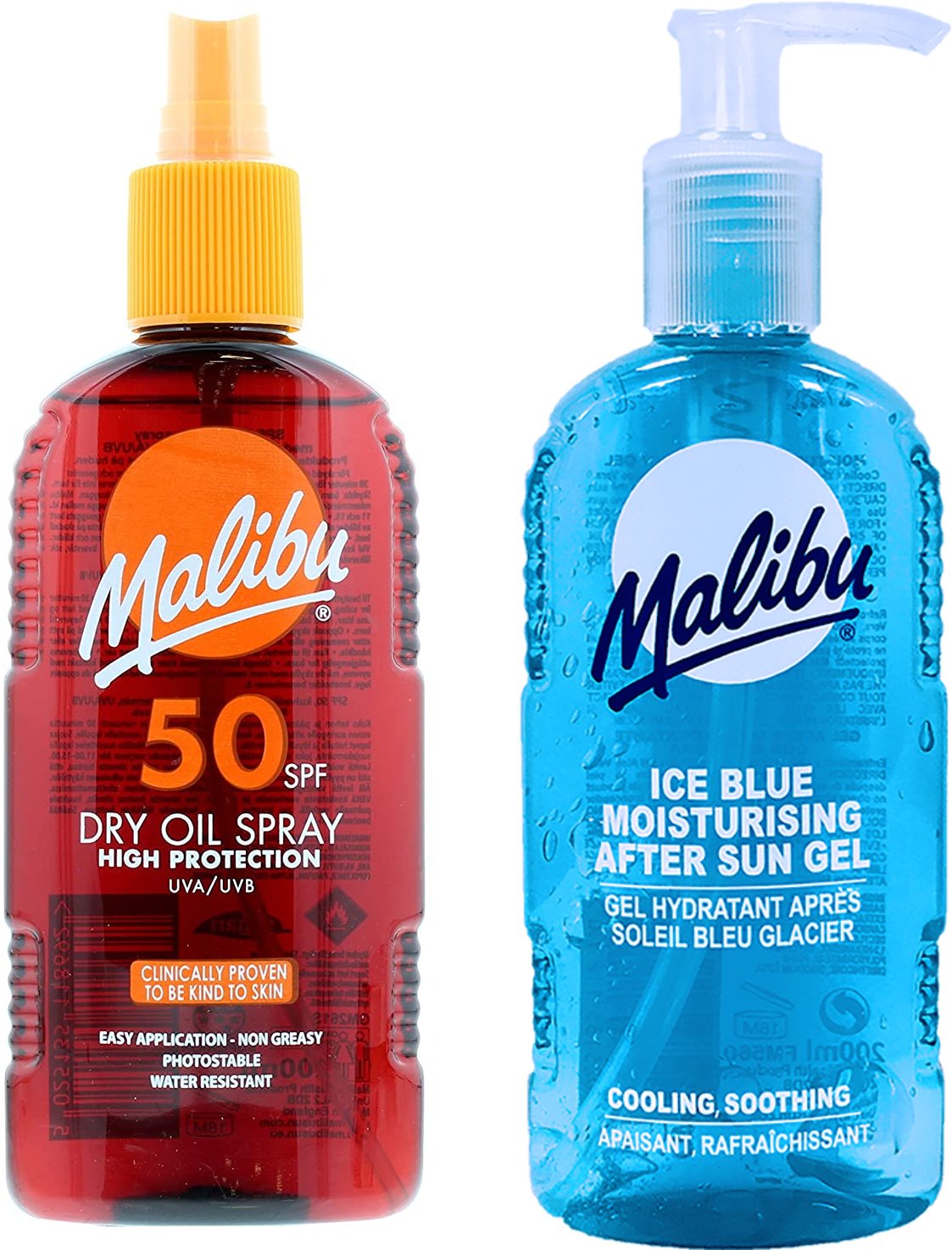 Malibu Olejek Brązujący SPF50 200ml + Żel Po Opalaniu 200ml