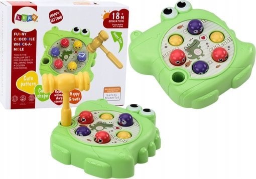 LeanToys Gra Zręcznościowa Wac A Mole Krokodyl Młotek Zielony