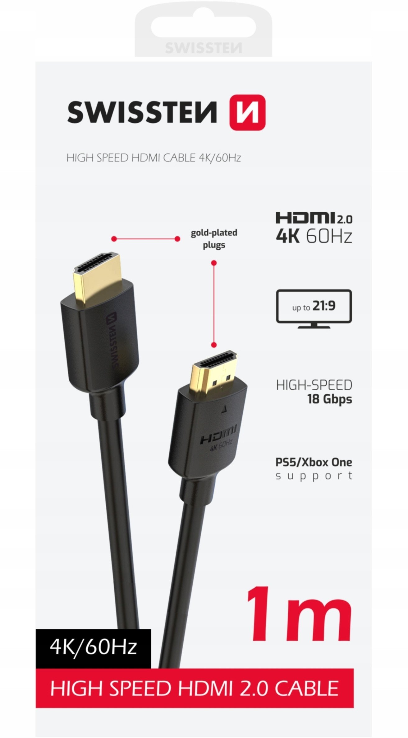 Swissten HDMI to HDMI 4K Cable 1m