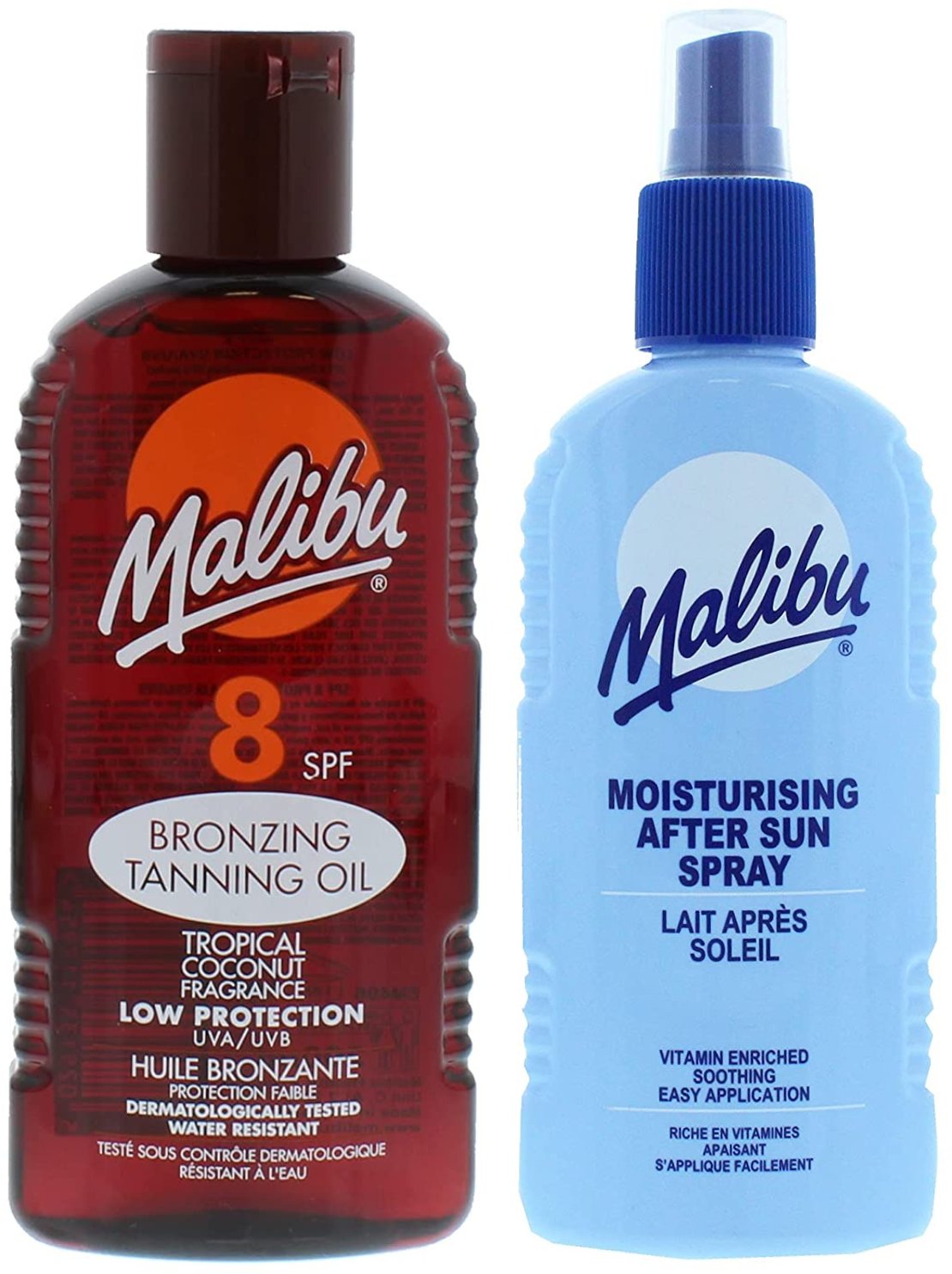 Malibu Olejek Do Opalania SPF8 200ml + Balsam W Sprayu Po Opalaniu 200ml