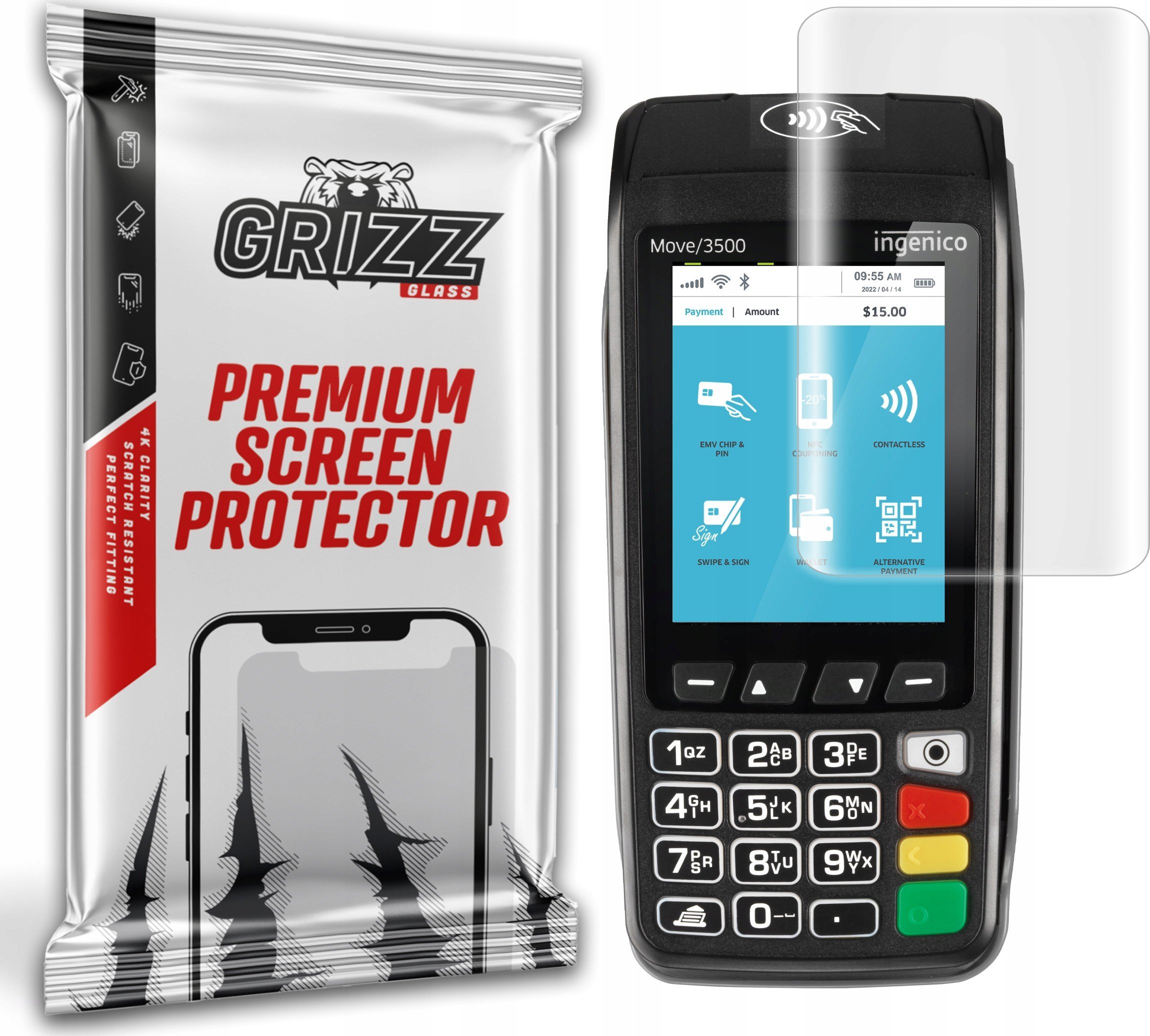 GrizzGlass Folia hydrożelowa GrizzGlass Hydrofilm do Ingenico Move 3500