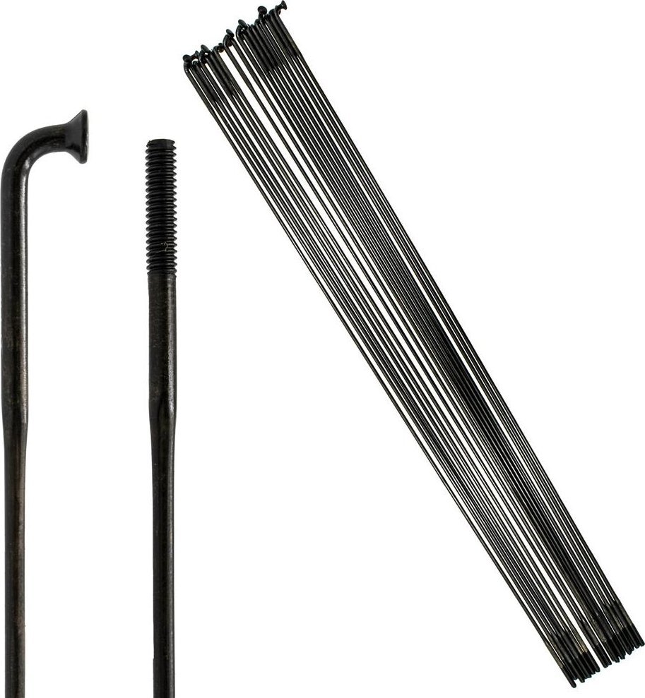 Zestaw 18 szt. szprych Sapim Laser Black, cieniowane, 2,0 x 1,5 x 2,0 mm, bez nypli