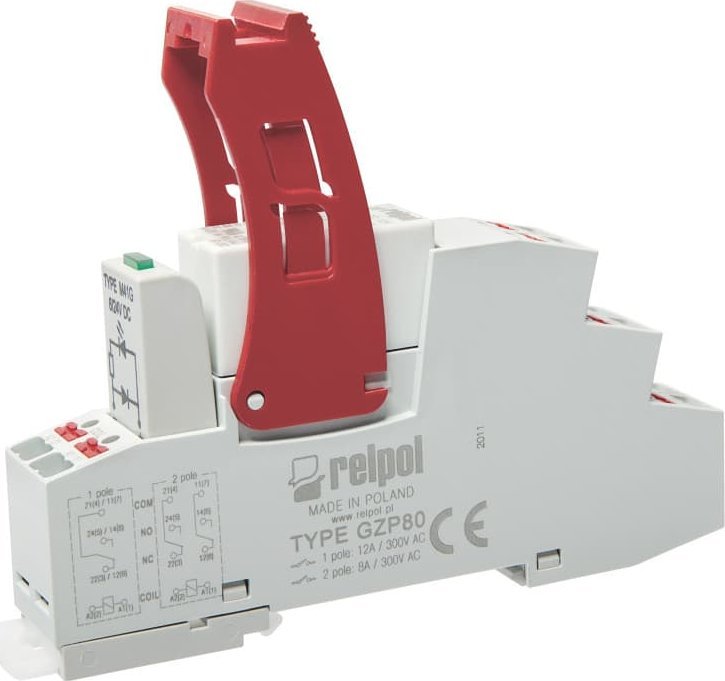 Relpol Przekaźnik Interfejsowy Push-in 2P 8A 24V DC AgNi PI84-024DC-M41G-PS-2012 864833