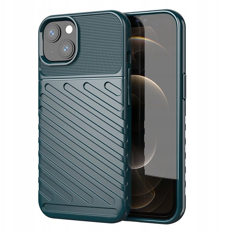 Thunder Case elastyczne pancerne etui pokrowiec iPhone 13 mini zielony