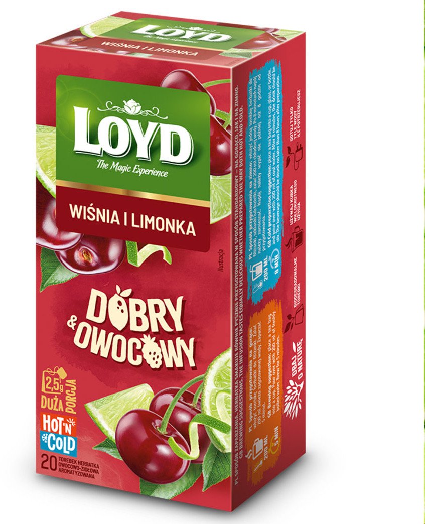 LOYD Herbata na ciepło i zimno wiśnia & limonka 20x2,5g