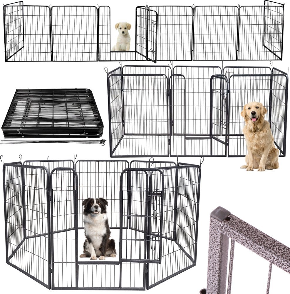 KOJEC DLA PSA PSÓW ZWIERZĄT MODUŁOWY ZAGRODA KLATKA WYBIEG 8 PANELI 100 cm