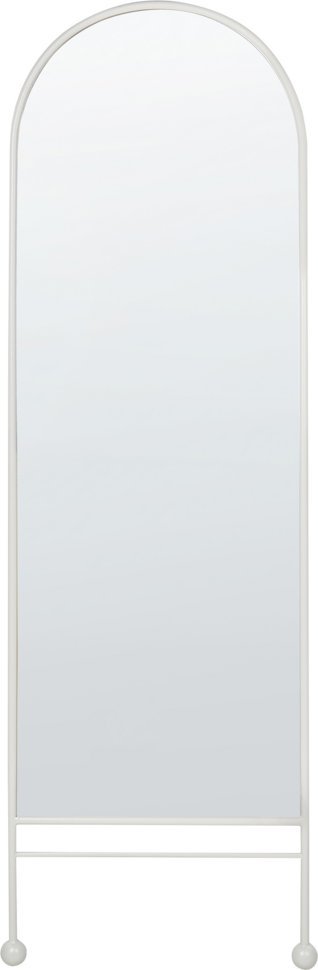 Beliani Metalowe lustro ścienne 45 x 145 cm białe JARNAGES