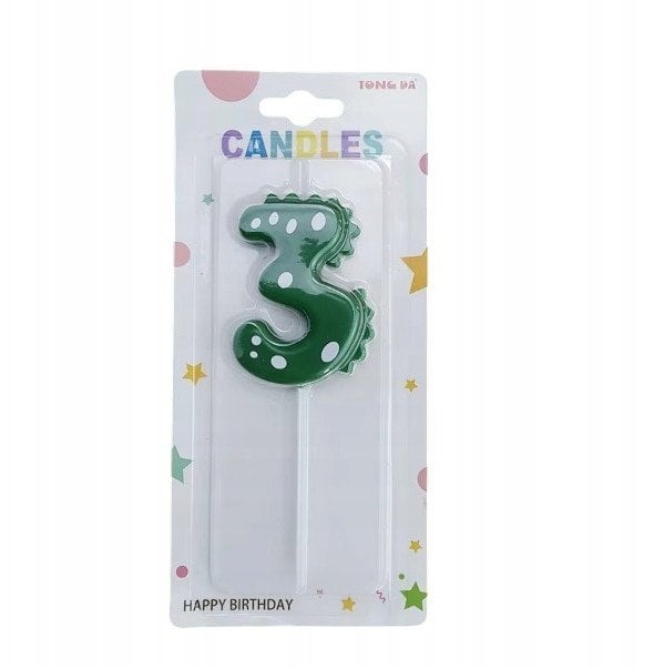 Świeczka Urodzinowa Na Tort / DINOZAUR / Świeczki na Urodziny / CYFRA 3