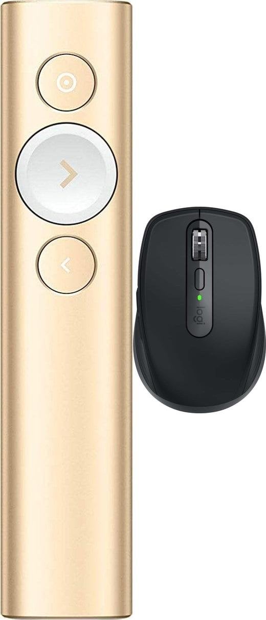 Logitech Spotlight Presentation Remote Złoty (910-004862) + MX Anywhere 3S Graphite (910-006929)