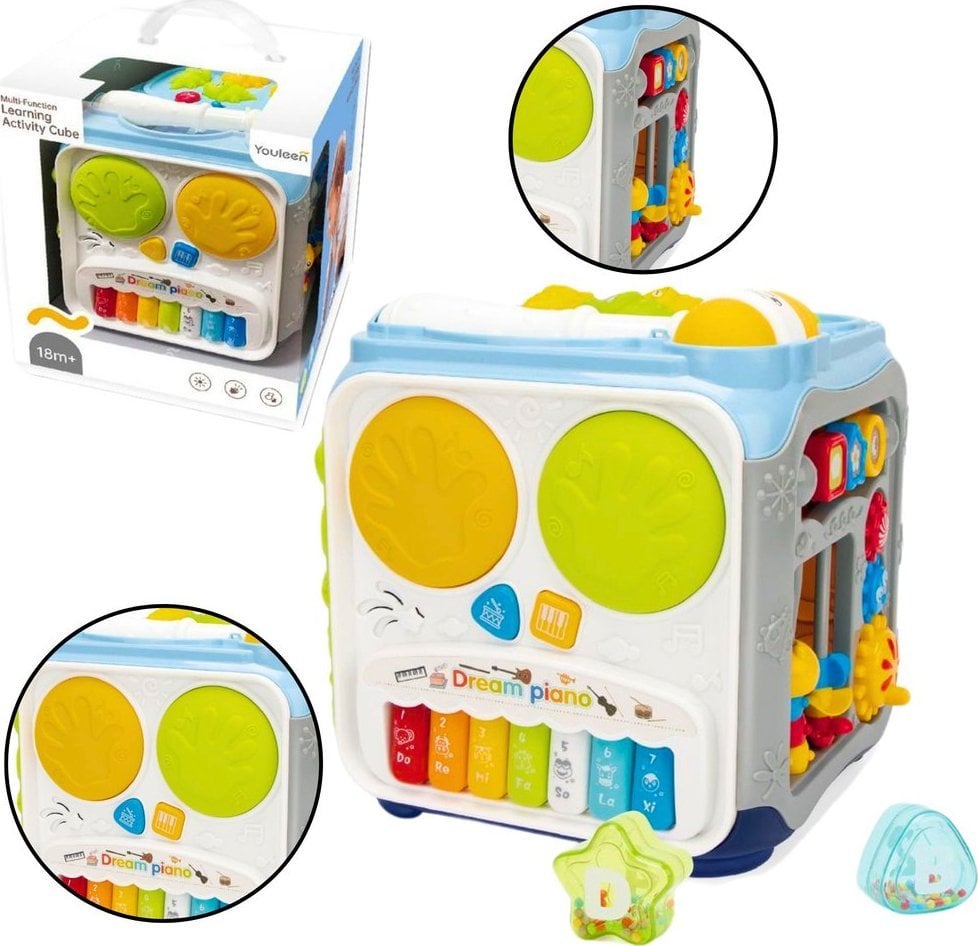 Wielofunkcyjna Kostka Edukacyjna Dla Maluchów Światła Dźwięki