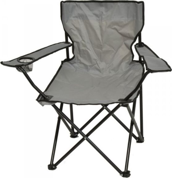 Saska Garden Krzesło turystyczne deluxe składane wędkarskie szare