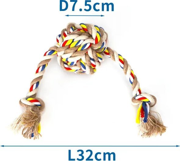 Nobleza Zabawka z bawełnianego sznura z piłką dla psa Zabawka z bawełnianego sznura z piłką dla psa