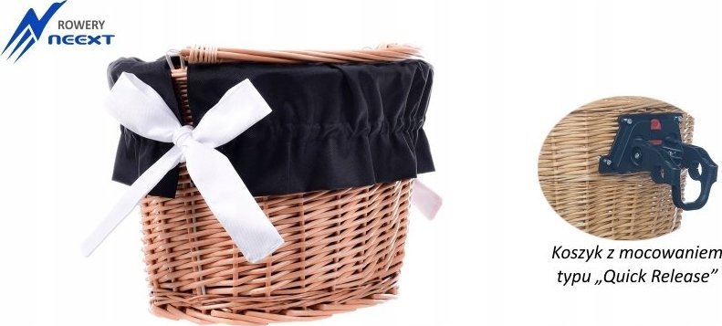 NEEXT Koszyk wiklinowy rowerowy na CLICK z wkładem mat