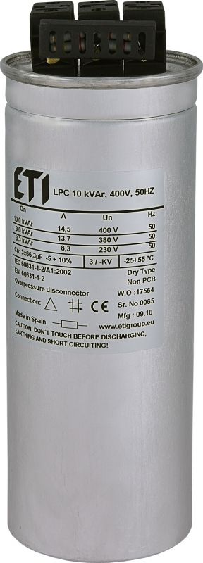 Eti-Polam Kondensator trójfazowy CP LPC 10 kVAr 400V 50Hz (004656750)