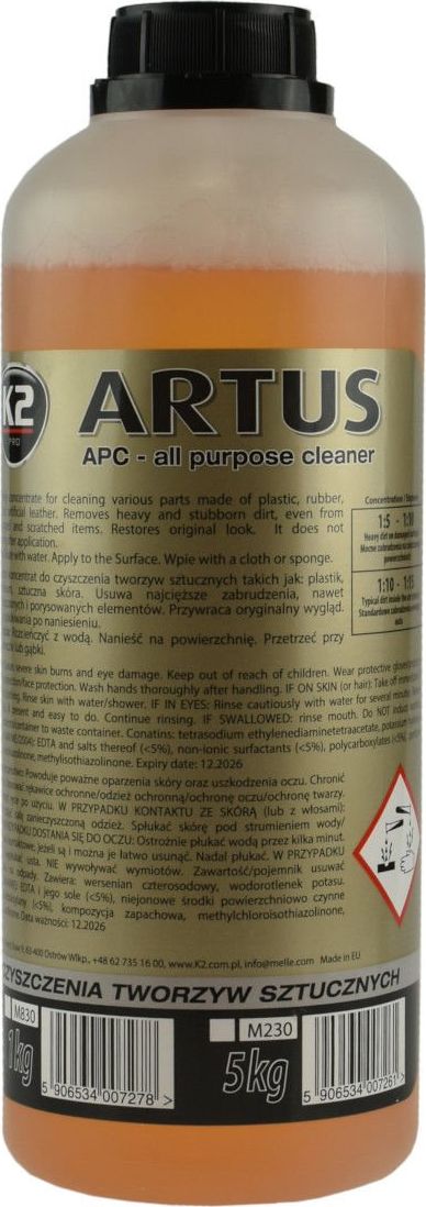 K2 K2 Artus płyn koncentrat do czyszczenia tworzyw sztucznych 1kg uniwersalny (4715-uniw) - 4715-uniw