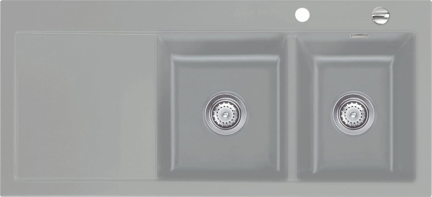 Zlewozmywak SYSTEMCERAM Systemceram Mera Double Titan, Zlewozmywak ceramiczny, korek manualny,