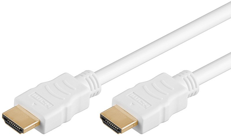 PremiumCord HDMI High Speed + Ethernet kabel, biały, złocone złącza, 5m